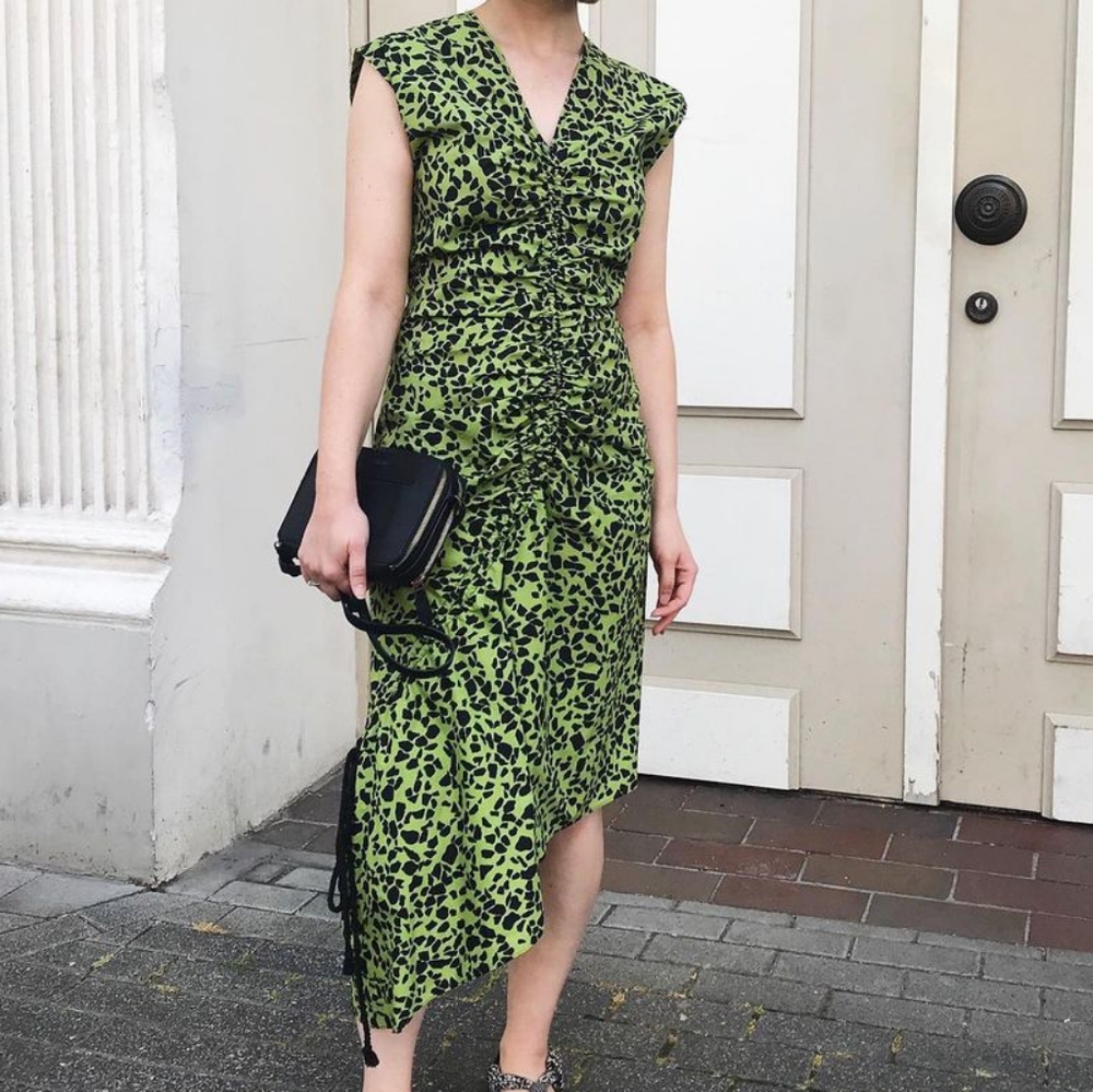 Bimba y Lola Cotton Dress, Size S, Green.